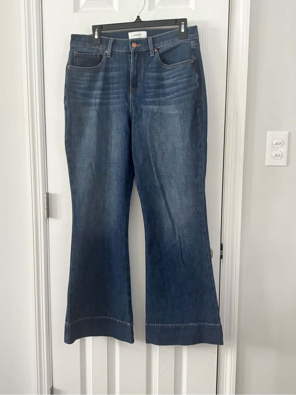 Level 99 Wide-Leg High-Rise Jeans in Dark Blue Denim - Picture 2 of 13